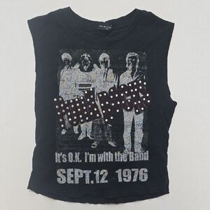 FANG Black Graphic Crop Top